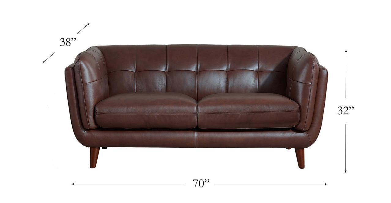 Solana Leather Sofa Collection, Brown - Hydeline USA